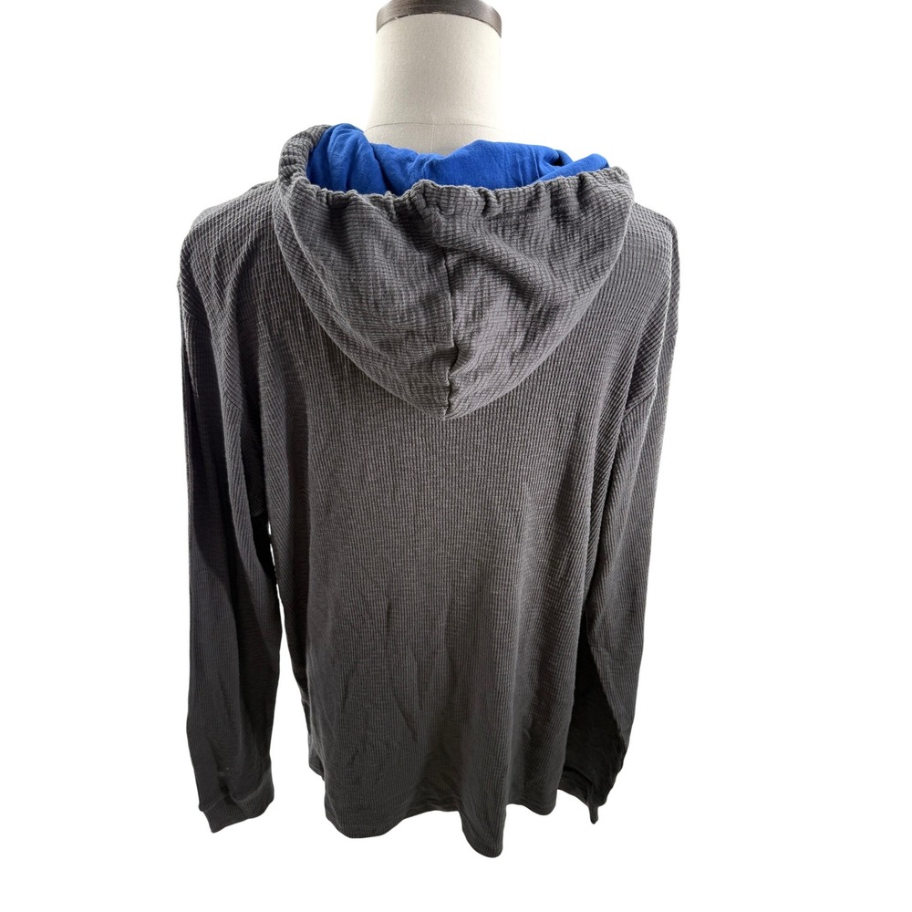 Colosseum Pitt Panthers Waffle Knit Henley‎ Hoodie Shirt Mens XXL NEW - Picture 2 of 9